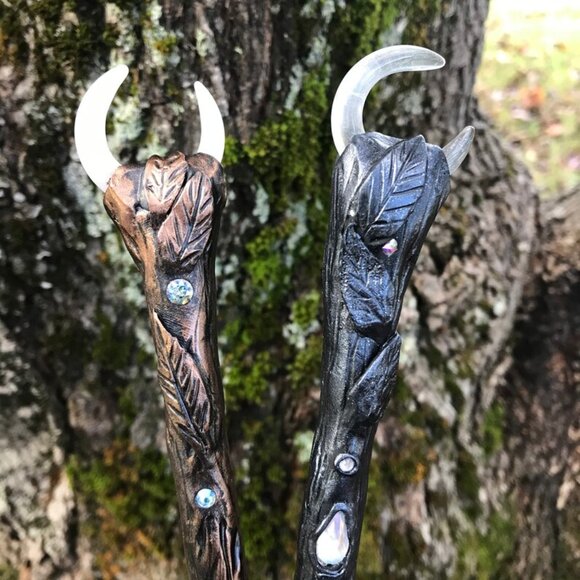 Rose quartz crystal pen wand, witch tool, book of shadows, spell work wand - Picture 2 of 3